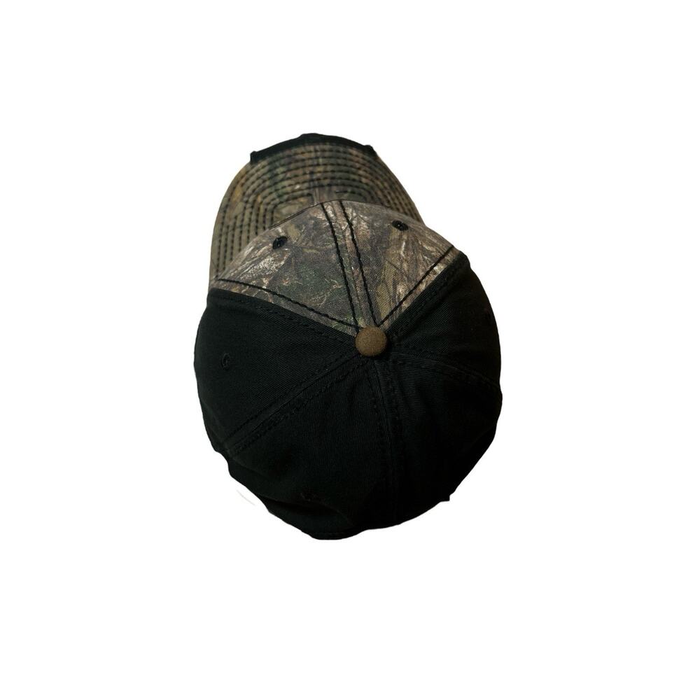 Bass Pro Shops Men's Worn Distressed Camo Adjustable Hat-Real Tree/Black - Picture 5 of 8